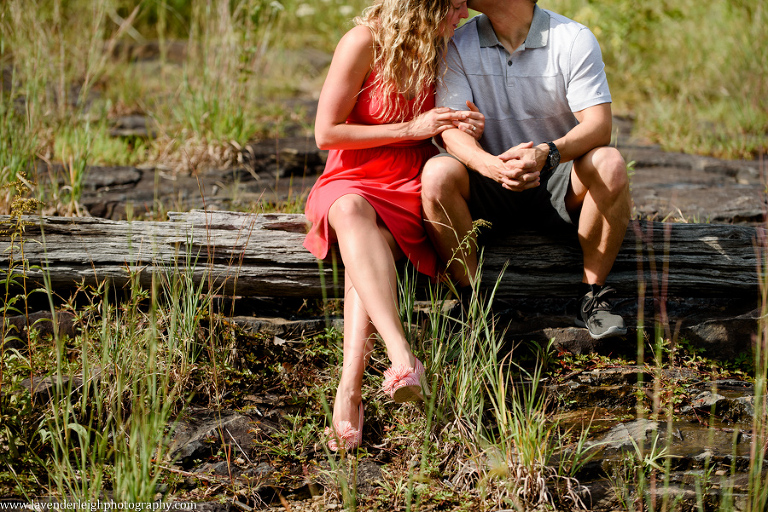 Pittsburgh, engagement session, photographer, wedding, bride, groom, fiancé, Ohiopyle State Park, nature, Pennsylvania, woods, waterfall, Cucumber Falls, picture, photo, bridge, river