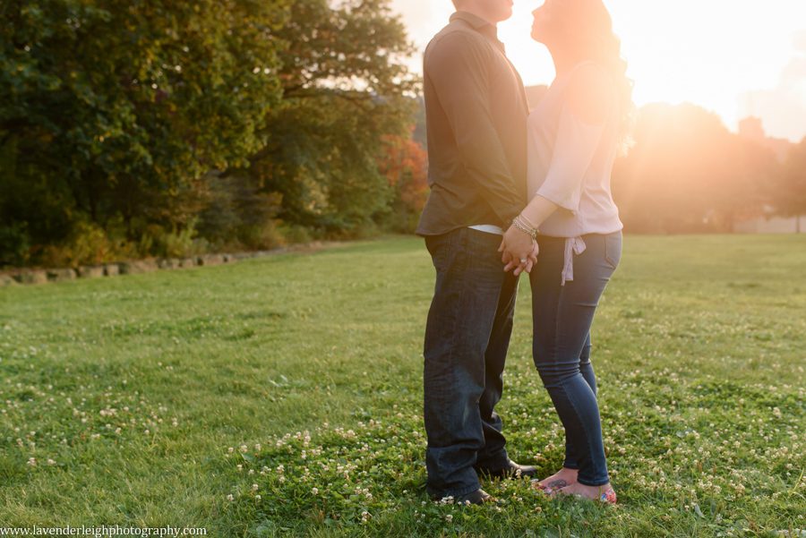 A sophisticated engagement session at Point State Park in September.