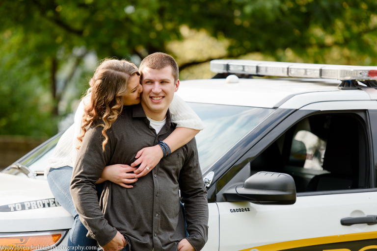 A sophisticated engagement session at Point State Park in September.