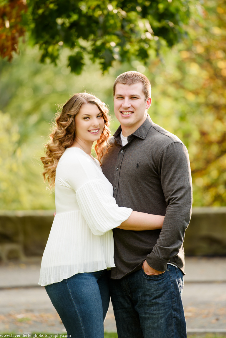 A sophisticated engagement session at Point State Park in September.