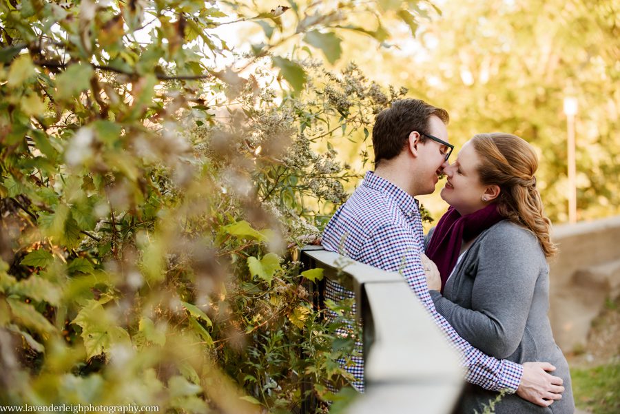 An engagement session during the fall in the city of Pittsburgh, Pennsylvania.