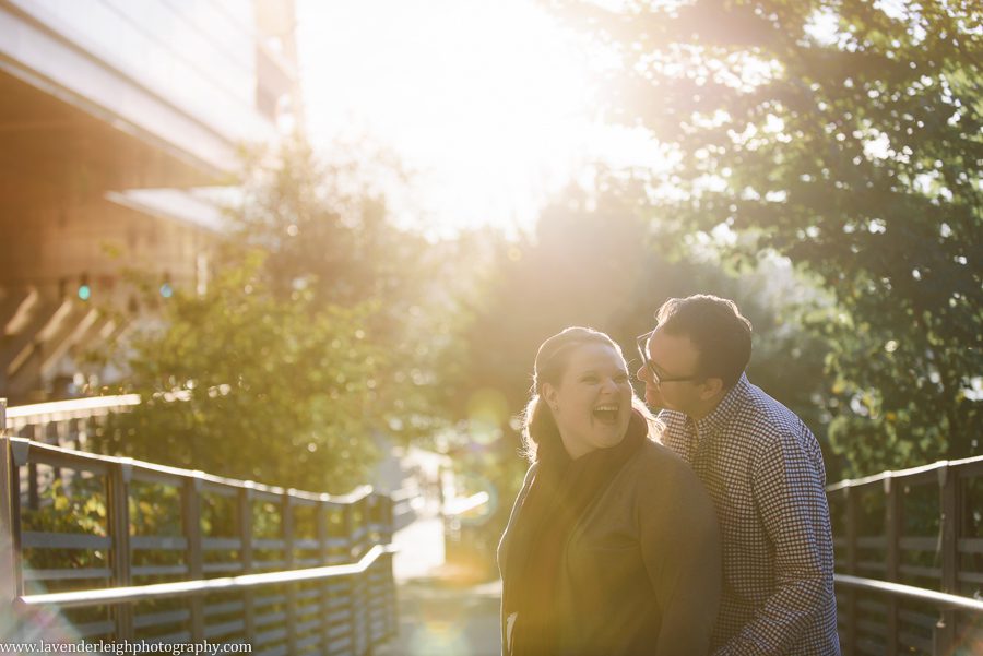 An engagement session during the fall in the city of Pittsburgh, Pennsylvania.