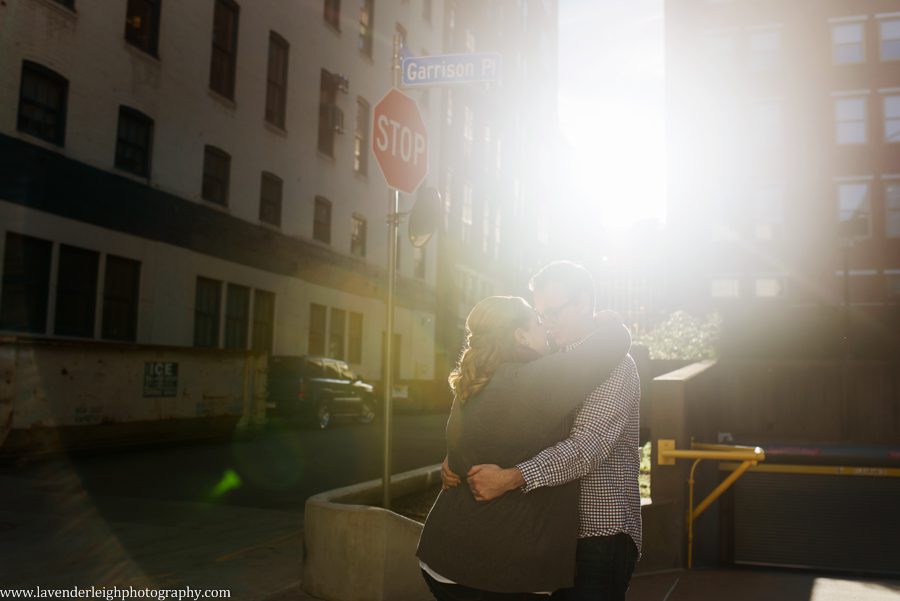 An engagement session during the fall in the city of Pittsburgh, Pennsylvania.
