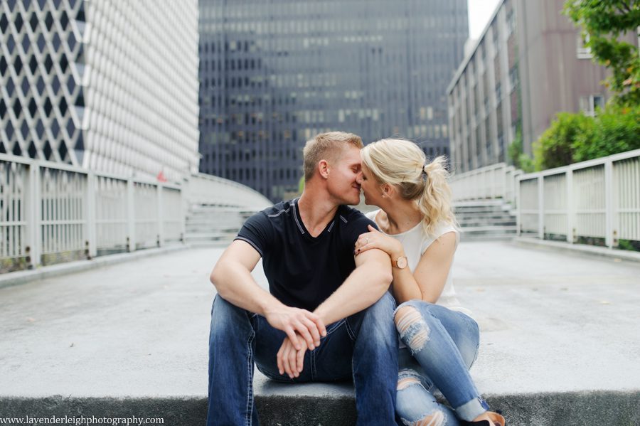 A modern engagement session in the city of Pittsburgh.