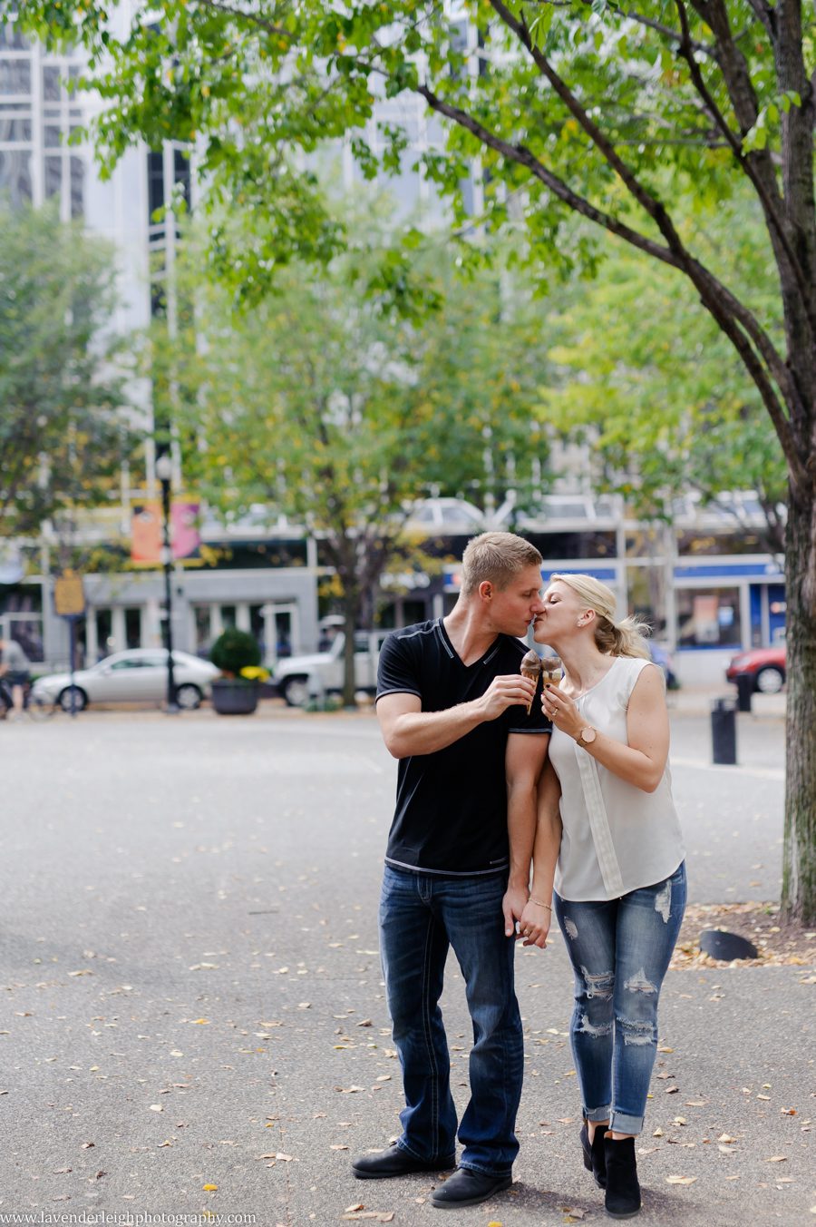 A modern engagement session in the city of Pittsburgh.
