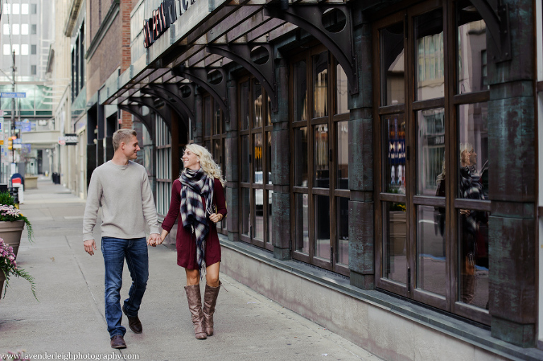 A modern engagement session in the city of Pittsburgh.