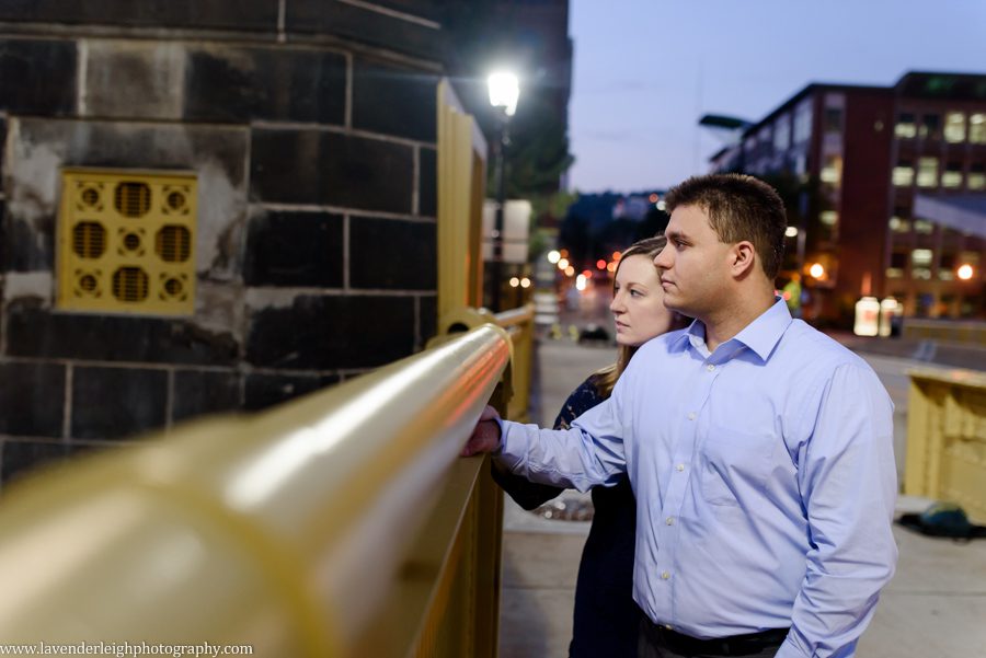 Lavender Leigh Photography, wedding photographer, photograph, picture, engagement session, couple's photography, Pennsylvania, Best of the Knot, Couples' Choice, chic, sophisticated, Point State Park, Clemente Bridge, downtown