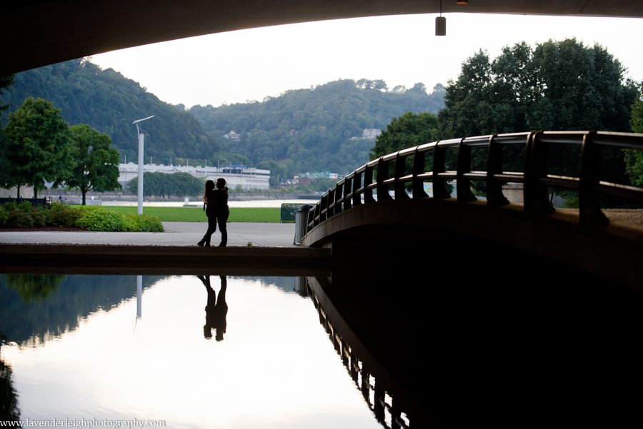 Lavender Leigh Photography, wedding photographer, photograph, picture, engagement session, couple's photography, Pennsylvania, Best of the Knot, Couples' Choice, chic, sophisticated, Point State Park, Clemente Bridge, downtown