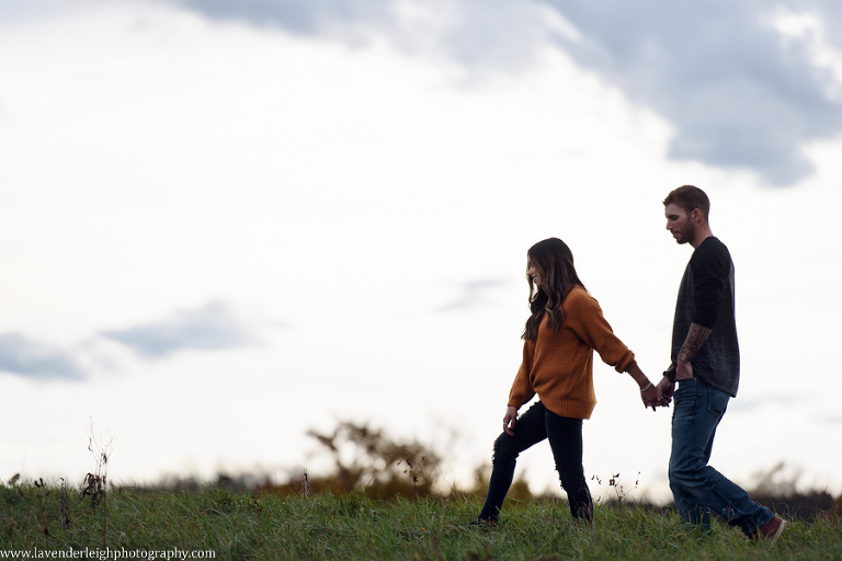 An engagement session photographed near Mingo Creek around Pittsburgh, Pennsylvania.