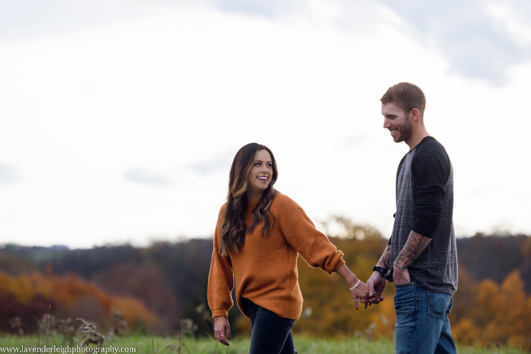 An engagement session photographed near Mingo Creek around Pittsburgh, Pennsylvania.