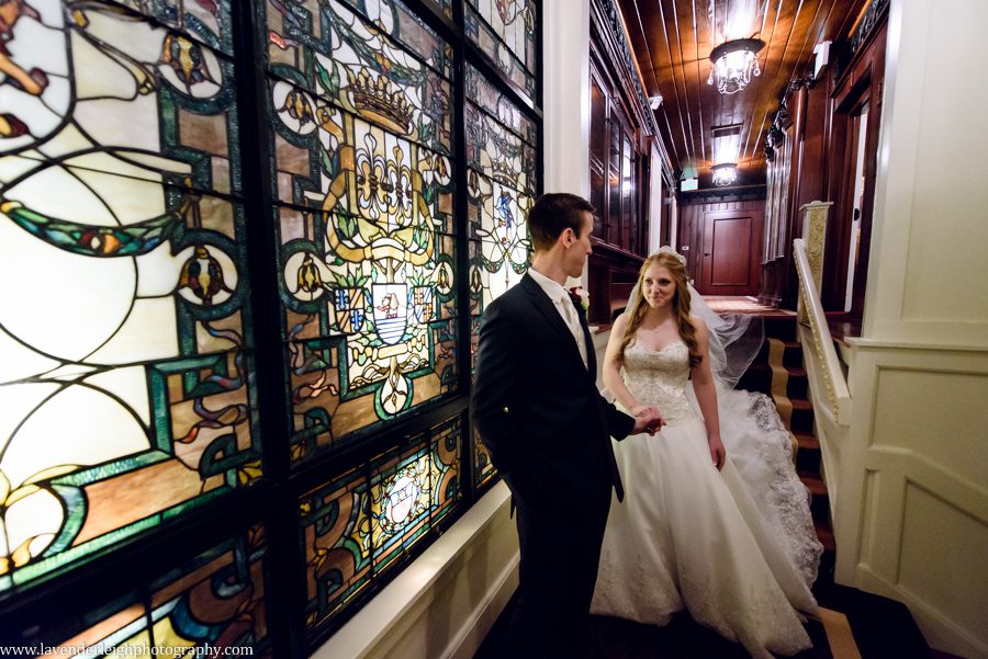 A winter wedding in Pittsburgh, Pennsylvania. The ceremony took place at St. John and Paul church, and the reception was hosted at the Chadwick ballroom in Wexford. Images by Lavender Leigh Photography. 