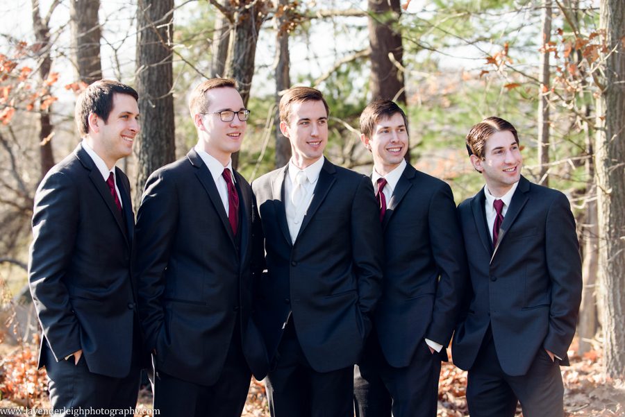 A winter wedding in Pittsburgh, Pennsylvania. The ceremony took place at St. John and Paul church, and the reception was hosted at the Chadwick ballroom in Wexford. Images by Lavender Leigh Photography. 