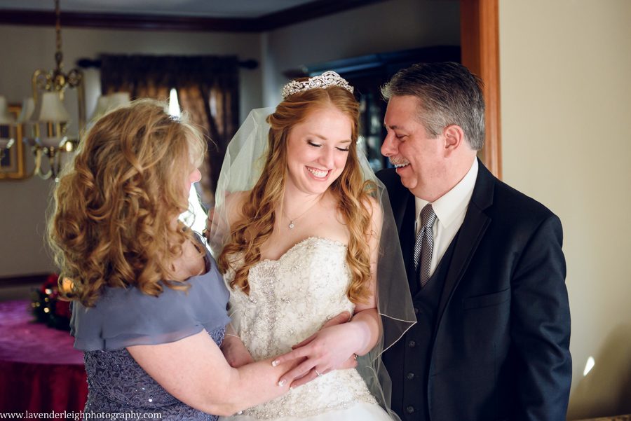 A winter wedding in Pittsburgh, Pennsylvania. The ceremony took place at St. John and Paul church, and the reception was hosted at the Chadwick ballroom in Wexford. Images by Lavender Leigh Photography. 