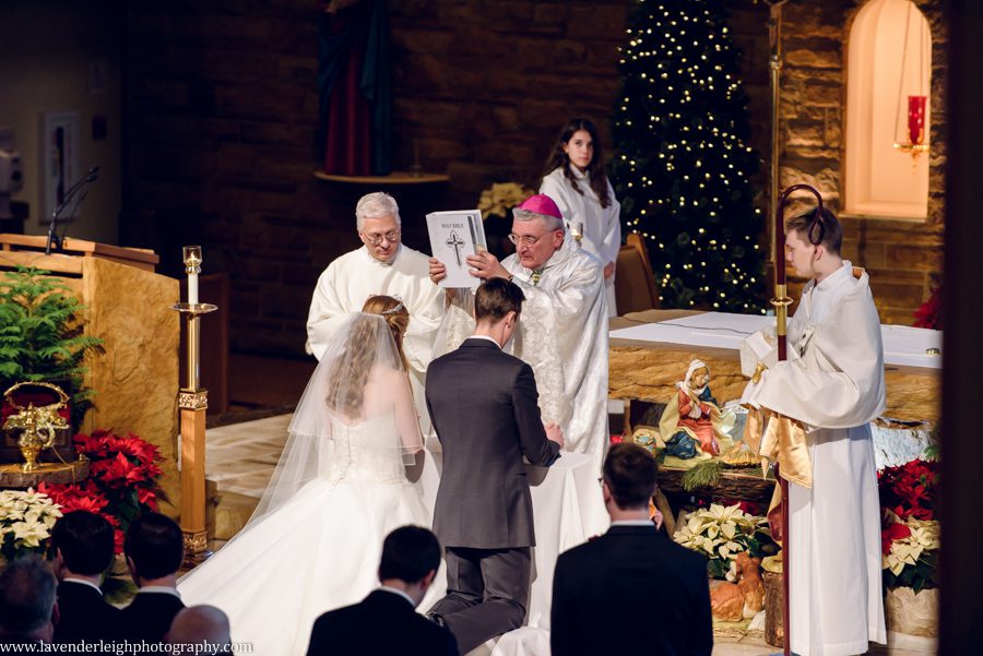 A winter wedding in Pittsburgh, Pennsylvania. The ceremony took place at St. John and Paul church, and the reception was hosted at the Chadwick ballroom in Wexford. Images by Lavender Leigh Photography. 