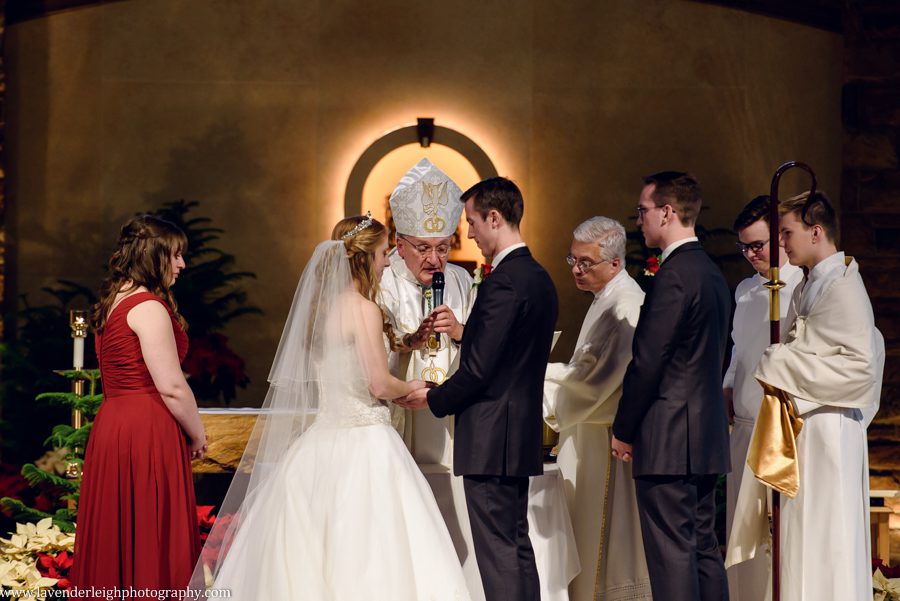 A winter wedding in Pittsburgh, Pennsylvania. The ceremony took place at St. John and Paul church, and the reception was hosted at the Chadwick ballroom in Wexford. Images by Lavender Leigh Photography. 