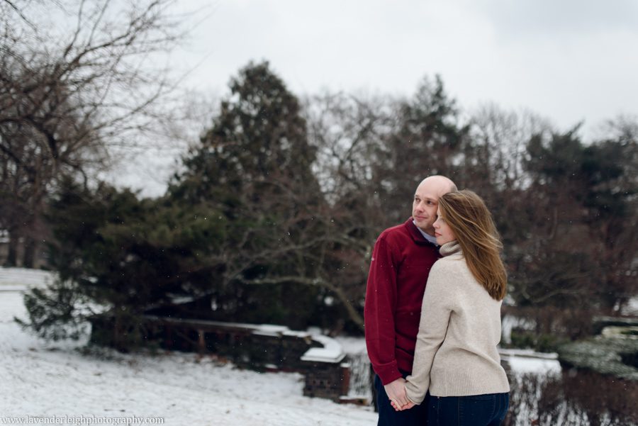 A winter engagement session in Mellon Park, Pittsburgh Pennsylvania.