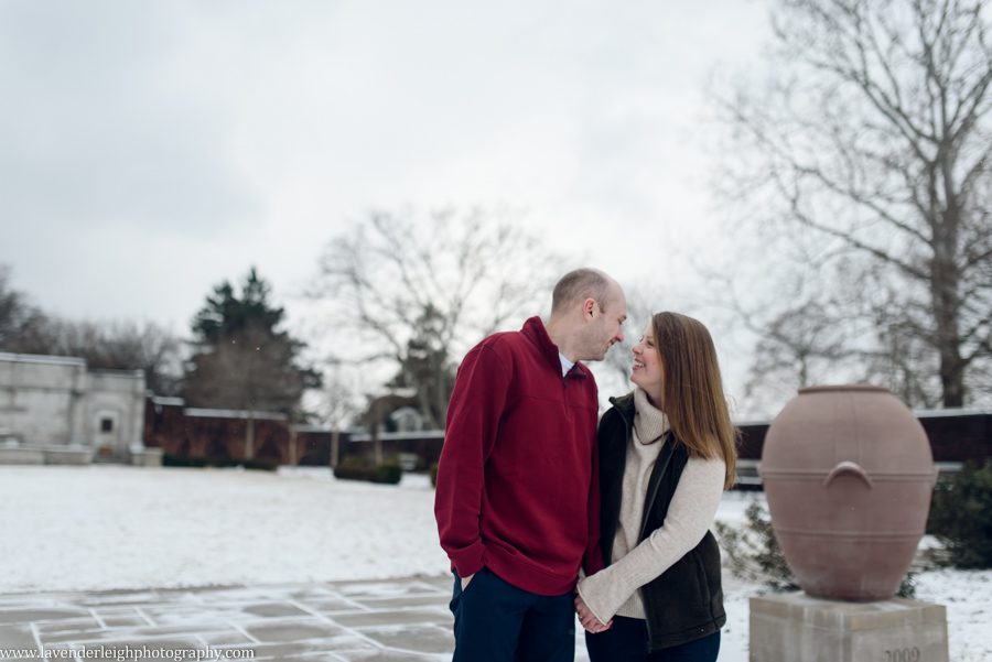 A winter engagement session in Mellon Park, Pittsburgh Pennsylvania.