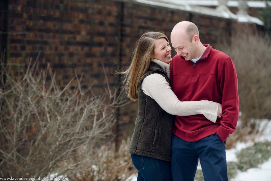 A winter engagement session in Mellon Park, Pittsburgh Pennsylvania.
