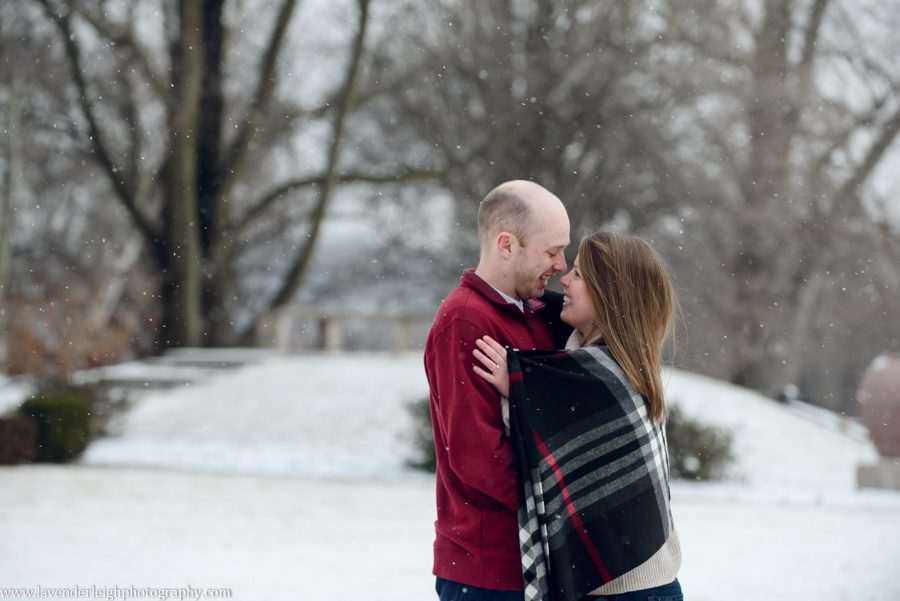 A winter engagement session in Mellon Park, Pittsburgh Pennsylvania.