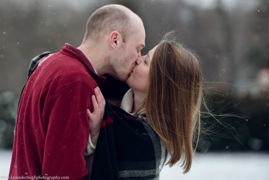A winter engagement session at Mellon Park in Pittsburgh Pennsylvania. 
