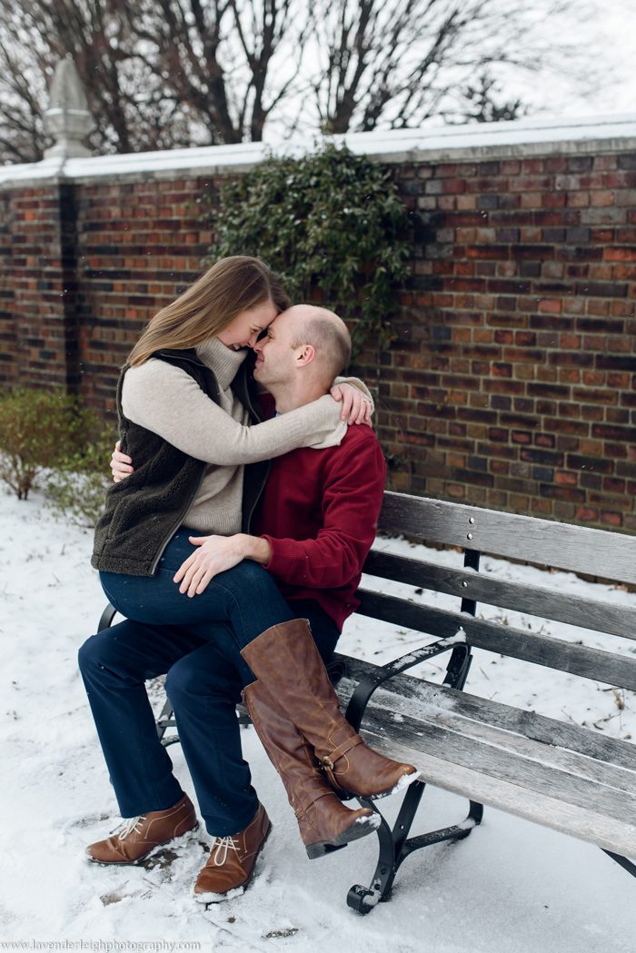 A winter engagement session at Mellon Park in Pittsburgh Pennsylvania. 