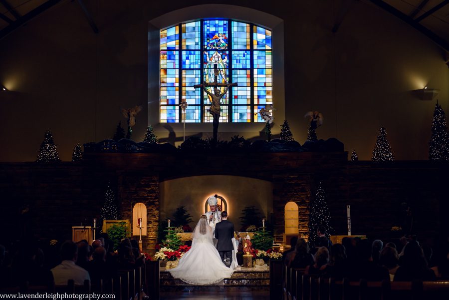 A winter wedding in Pittsburgh, Pennsylvania. The ceremony took place at St. John and Paul church, and the reception was hosted at the Chadwick ballroom in Wexford. Images by Lavender Leigh Photography. 