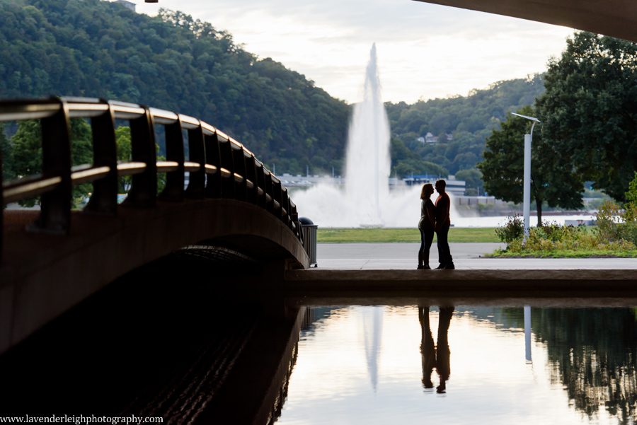 lavender leigh photography, pittsburgh, pennsylvania, wedding, portrait, engagement, photographer, photographs, pictures, city, downtown, roberto clemente bridge, september, sunset