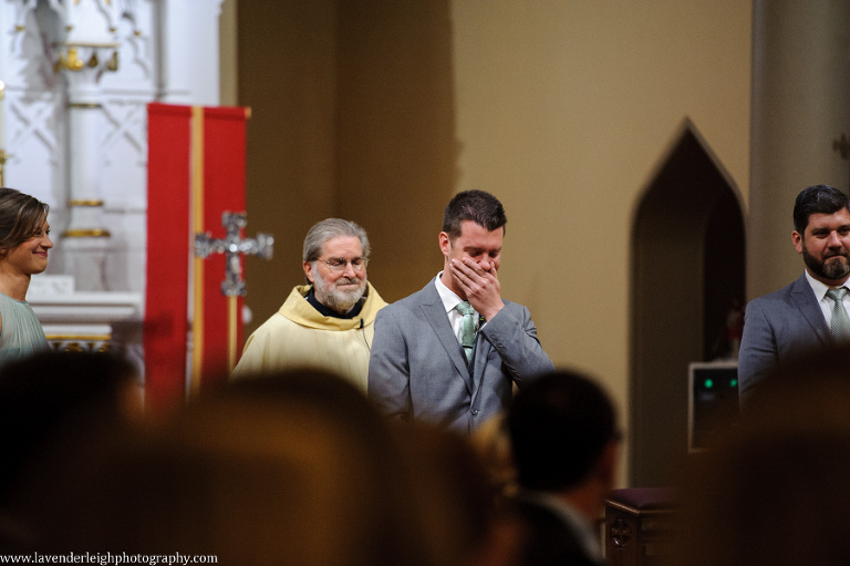  groom cries when he sees bride, lavender leigh photography, wedding photographer, pittsburgh