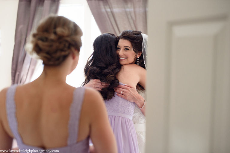 bride hugs bridesmaid, maid of honor, getting ready, photo, picture, image, photographer, getting ready