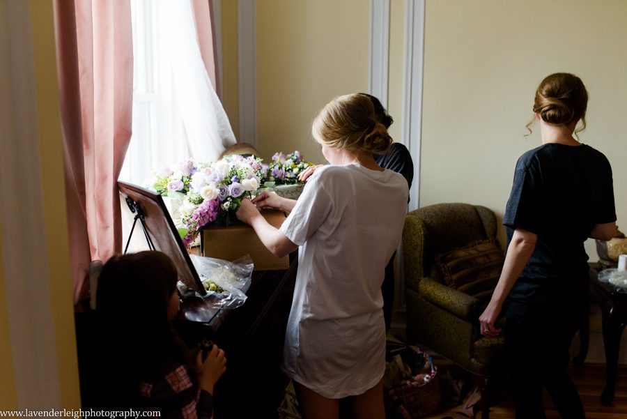 George Washington Hotel, St. Patrick's Church, summer, June, purple bouquets, Lavender Leigh Photography, pittsburgh wedding photographer, wedding, photographer, photograph, picture, engagement, winter, Pennsylvania, Best of the Knot, Couples' Choice, wedding venues, ceremony reception, dogs in tuxedos, cap sleeve lace wedding gown, vintage glamour