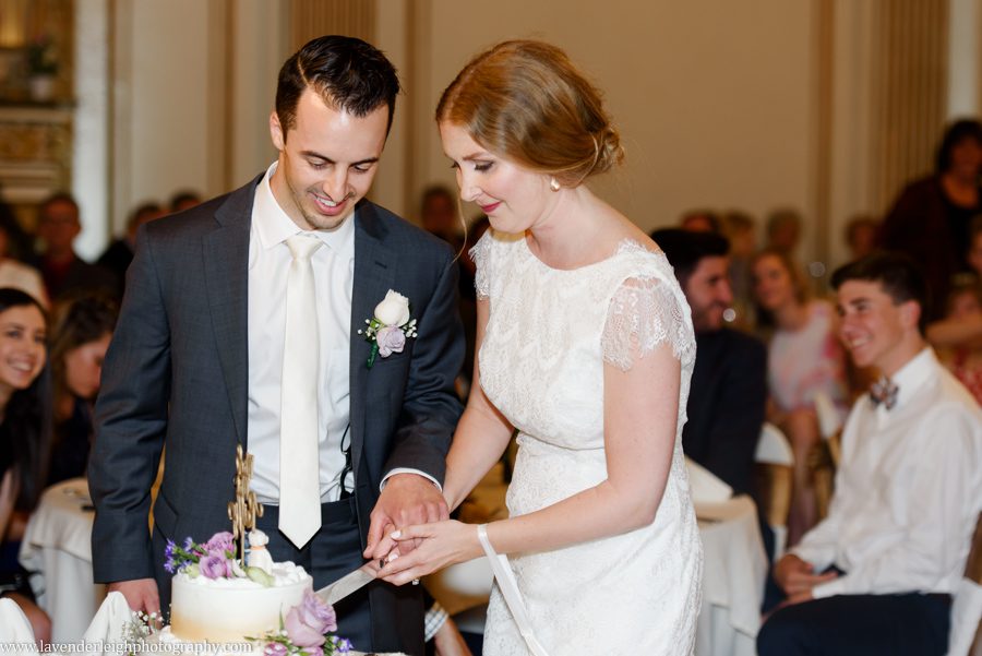 George Washington Hotel, St. Patrick's Church, summer, June, purple bouquets, Lavender Leigh Photography, pittsburgh wedding photographer, wedding, photographer, photograph, picture, engagement, winter, Pennsylvania, Best of the Knot, Couples' Choice, wedding venues, ceremony reception, dogs in tuxedos, cap sleeve lace wedding gown, vintage glamour