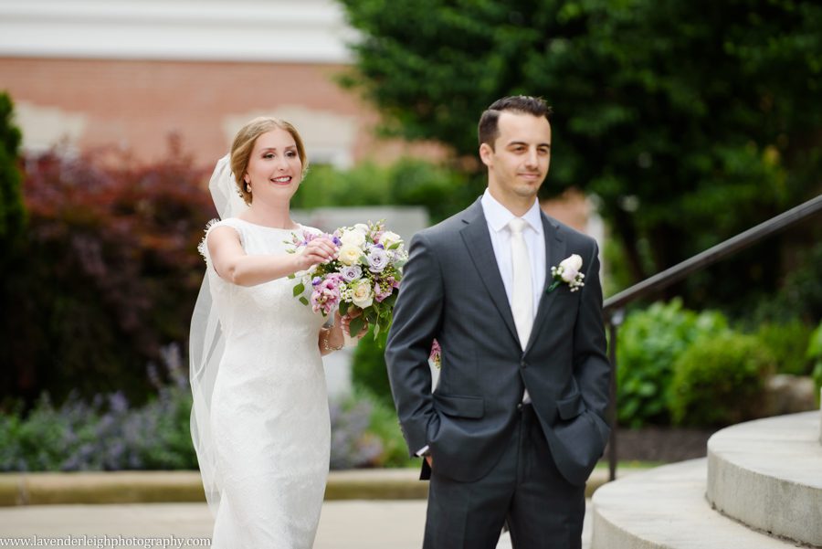 George Washington Hotel, St. Patrick's Church, summer, June, purple bouquets, Lavender Leigh Photography, pittsburgh wedding photographer, wedding, photographer, photograph, picture, engagement, winter, Pennsylvania, Best of the Knot, Couples' Choice, wedding venues, ceremony reception, dogs in tuxedos, cap sleeve lace wedding gown, vintage glamour