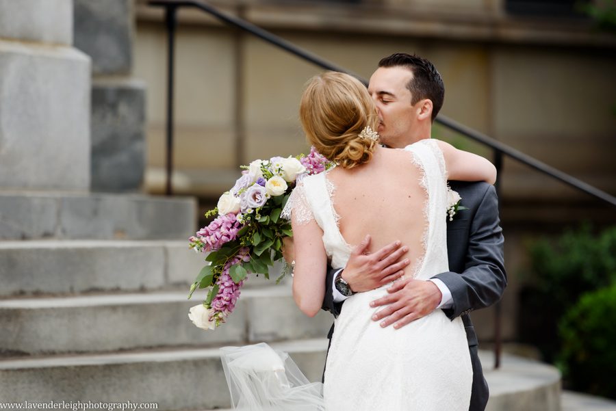 George Washington Hotel, St. Patrick's Church, summer, June, purple bouquets, Lavender Leigh Photography, pittsburgh wedding photographer, wedding, photographer, photograph, picture, engagement, winter, Pennsylvania, Best of the Knot, Couples' Choice, wedding venues, ceremony reception, dogs in tuxedos, cap sleeve lace wedding gown, vintage glamour