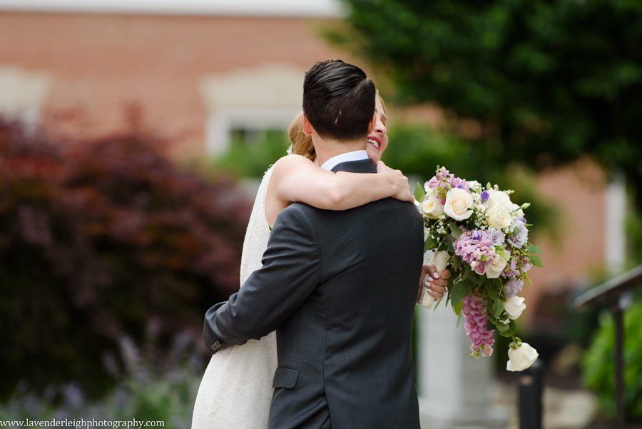 George Washington Hotel, St. Patrick's Church, summer, June, purple bouquets, Lavender Leigh Photography, pittsburgh wedding photographer, wedding, photographer, photograph, picture, engagement, winter, Pennsylvania, Best of the Knot, Couples' Choice, wedding venues, ceremony reception, dogs in tuxedos, cap sleeve lace wedding gown, vintage glamour