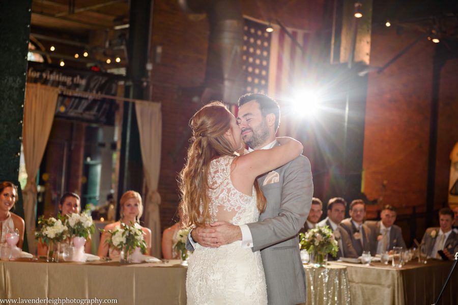 Heinz history center, wedding, bride, groom, Pittsburgh, Pennsylvania, city, bridges, summer, taupe bridesmaid dresses, July, photographer, picture, photograph, image, lavender leigh photography, urban, gold wedding details, romantic
