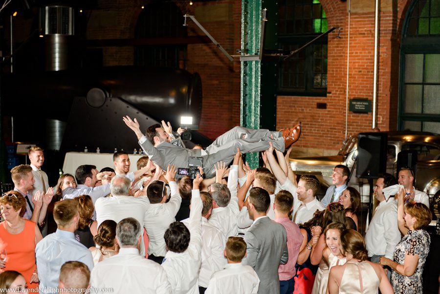 Heinz history center, wedding, bride, groom, Pittsburgh, Pennsylvania, city, bridges, summer, taupe bridesmaid dresses, July, photographer, picture, photograph, image, lavender leigh photography, urban, gold wedding details, romantic
