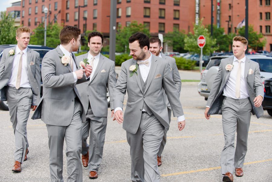 Heinz history center, wedding, bride, groom, Pittsburgh, Pennsylvania, city, bridges, summer, taupe bridesmaid dresses, July, photographer, picture, photograph, image, lavender leigh photography, urban, gold wedding details, romantic