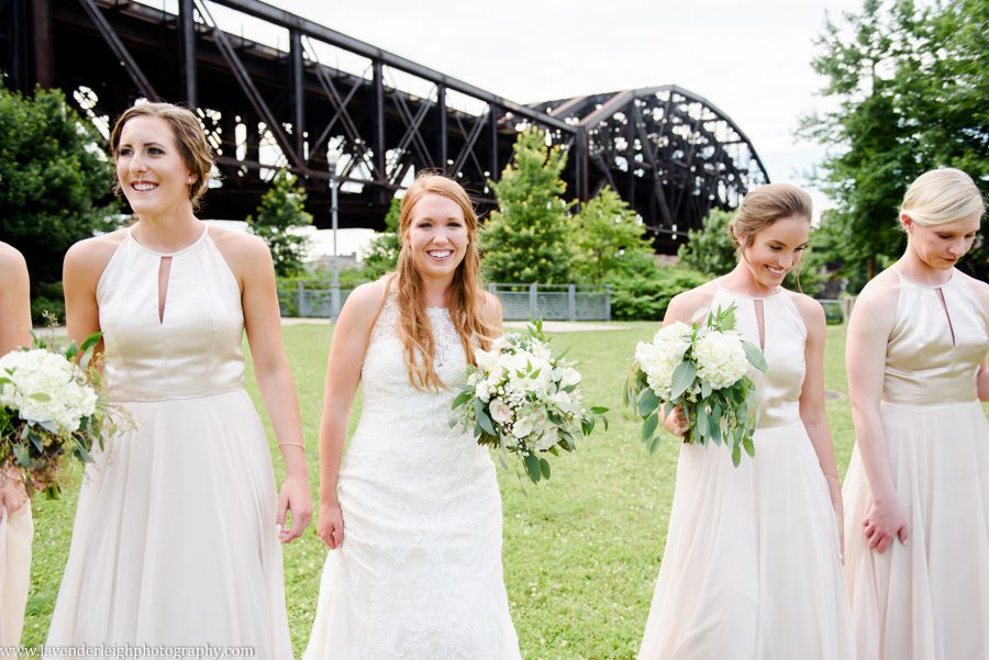Heinz history center, wedding, bride, groom, Pittsburgh, Pennsylvania, city, bridges, summer, taupe bridesmaid dresses, July, photographer, picture, photograph, image, lavender leigh photography, urban, gold wedding details, romantic