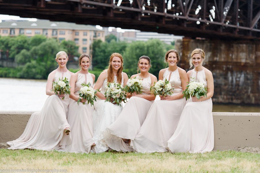 Heinz history center, wedding, bride, groom, Pittsburgh, Pennsylvania, city, bridges, summer, taupe bridesmaid dresses, July, photographer, picture, photograph, image, lavender leigh photography, urban, gold wedding details, romantic