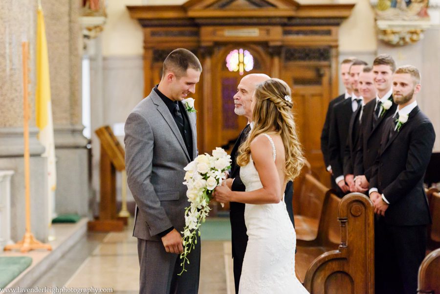 The LeMont, Pittsburgh, wedding, reception, ceremony, photographer, photo, image, picture, downtown, chic, bridges, point state park, Mt. Washington Overlook, St. Mary Church, Sharpsburg, Lavender Leigh Photography, bride, groom, grey wedding colors, neutral and white bouquet, first look, Pennsylvania