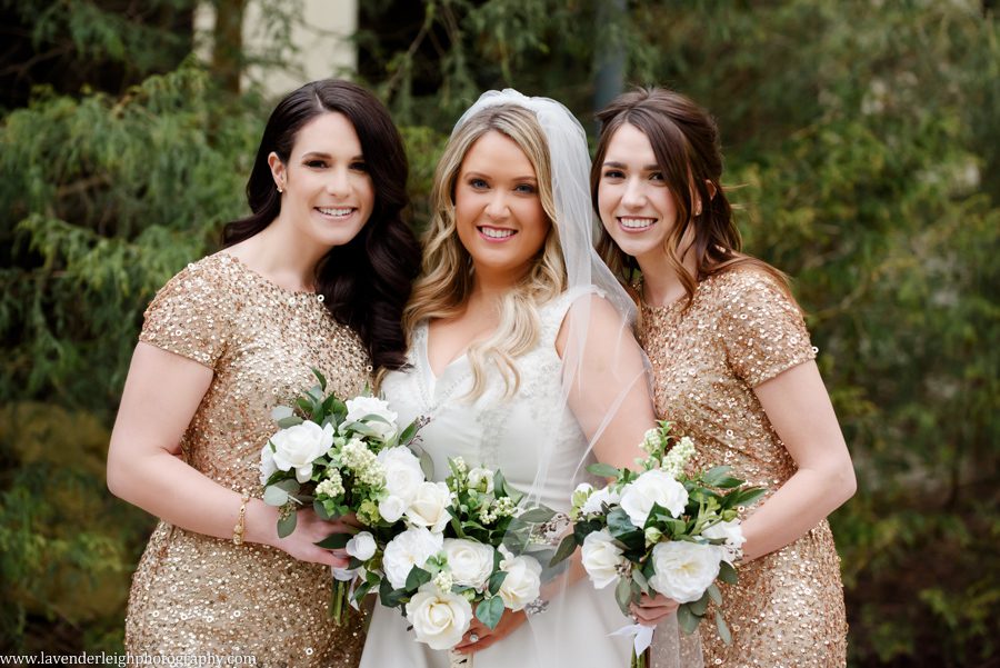 Lavender Leigh Photography, pittsburgh wedding photograPittsburgh Airport Marriott, wedding, photographer, photograph, picture, engagement, winter, Pennsylvania, Best of the Knot, Couples' Choice, wedding venues, ceremony reception, St. Patrick's Day, Gold, Glitter, Champagne Bridesmaids Dresses, Badgley Mischka shoes, white floral bouquets, romantic, candlelit