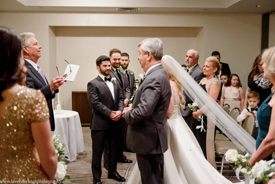 Lavender Leigh Photography, pittsburgh wedding photograPittsburgh Airport Marriott, wedding, photographer, photograph, picture, engagement, winter, Pennsylvania, Best of the Knot, Couples' Choice, wedding venues, ceremony reception, St. Patrick's Day, Gold, Glitter, Champagne Bridesmaids Dresses, Badgley Mischka shoes, white floral bouquets, romantic, candlelit