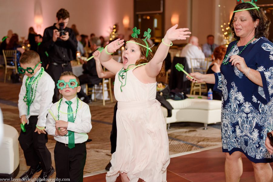 Pittsburgh Airport Marriott, wedding, photographer, photograph, picture, engagement, winter, Pennsylvania, Best of the Knot, Couples' Choice, wedding venues, ceremony reception, St. Patrick's Day, Gold, Glitter, Champagne Bridesmaids Dresses, Badgley Mischka shoes, white floral bouquets, romantic, candlelit