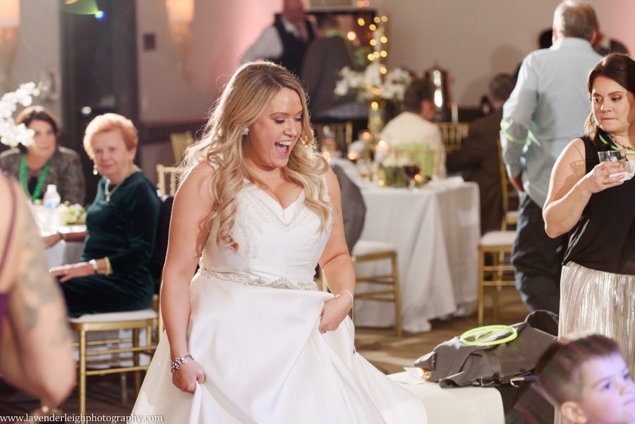 Pittsburgh Airport Marriott, wedding, photographer, photograph, picture, engagement, winter, Pennsylvania, Best of the Knot, Couples' Choice, wedding venues, ceremony reception, St. Patrick's Day, Gold, Glitter, Champagne Bridesmaids Dresses, Badgley Mischka shoes, white floral bouquets, romantic, candlelit