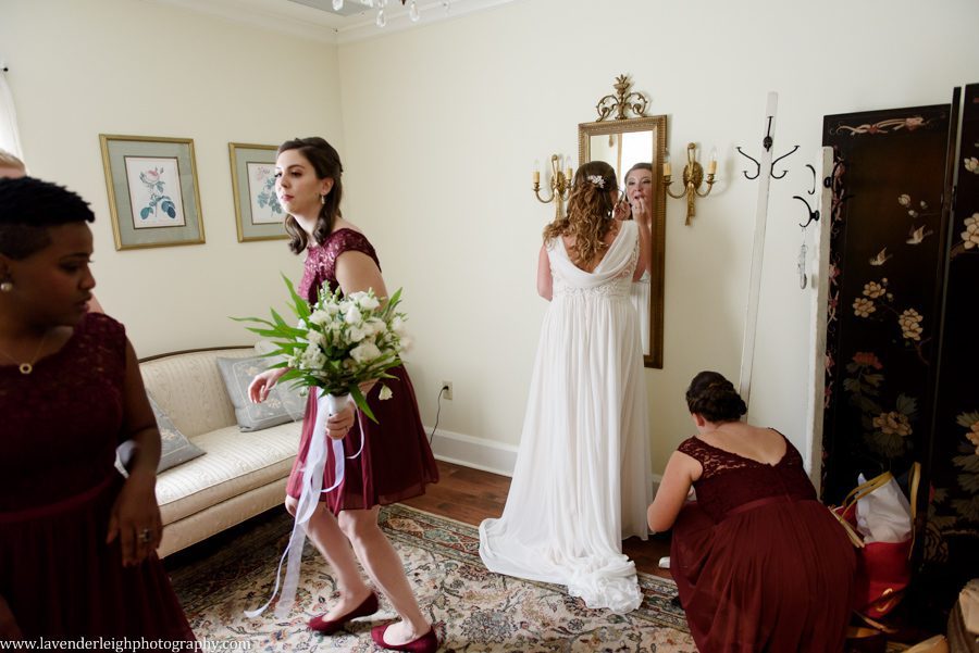 Bride and Bridesmaids Get Ready for Wedding Day at the Pittsburgh Botanic Garden