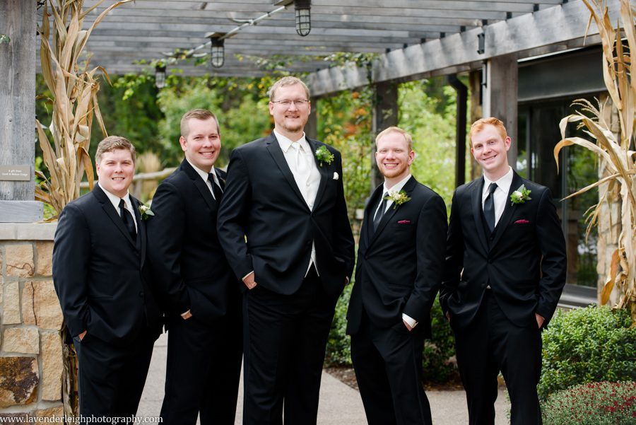 Groom and Groomsmen at Pittsburgh Botanical Garden