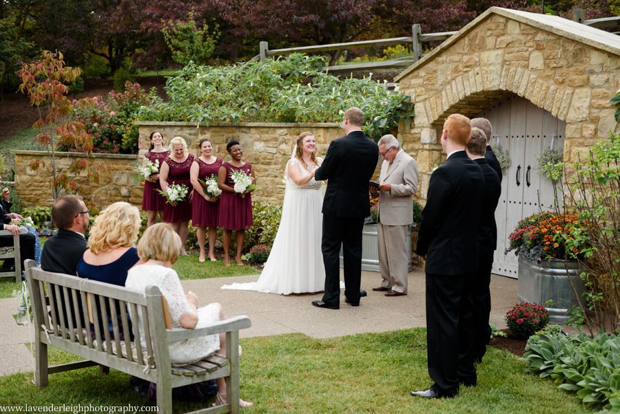 Vows During Pittsburgh Botanical Garden Wedding Ceremony