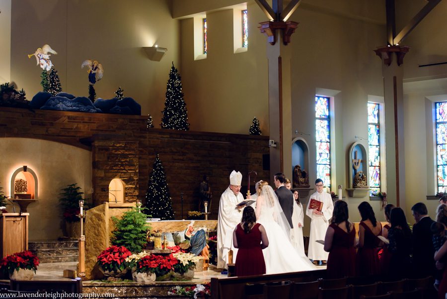 A winter wedding in Pittsburgh, Pennsylvania. The ceremony took place at St. John and Paul church, and the reception was hosted at the Chadwick ballroom in Wexford. Images by Lavender Leigh Photography. 