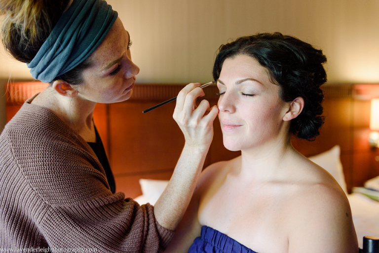 Bridesmaid Having Makeup Finished