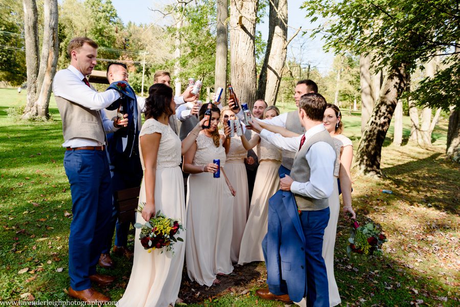 Bridal Party Shenanigans at Twin Lakes Park in Greensburg, Pennsylvania